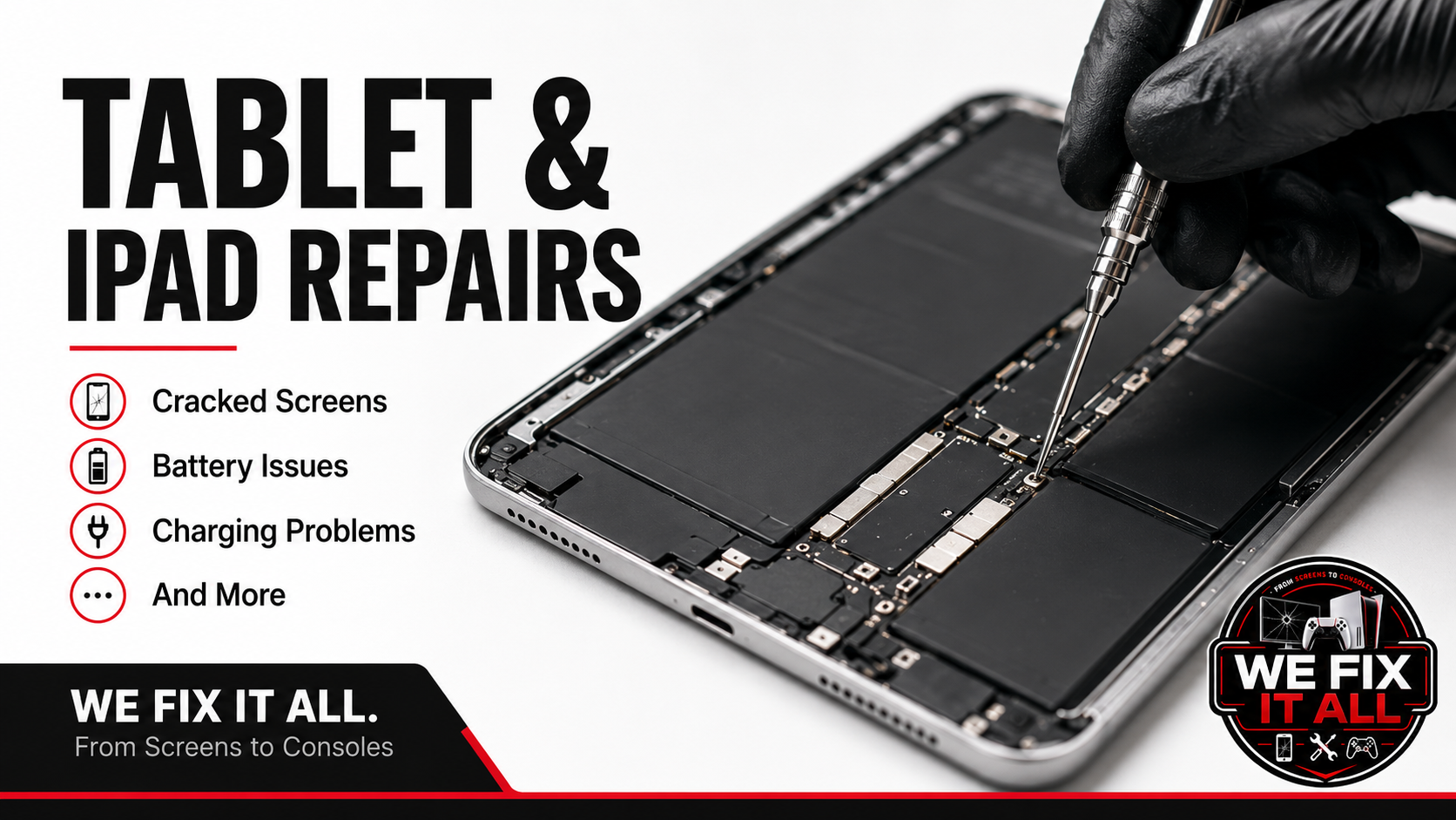 Tablet and iPad repair in Norcross at We Fix It All